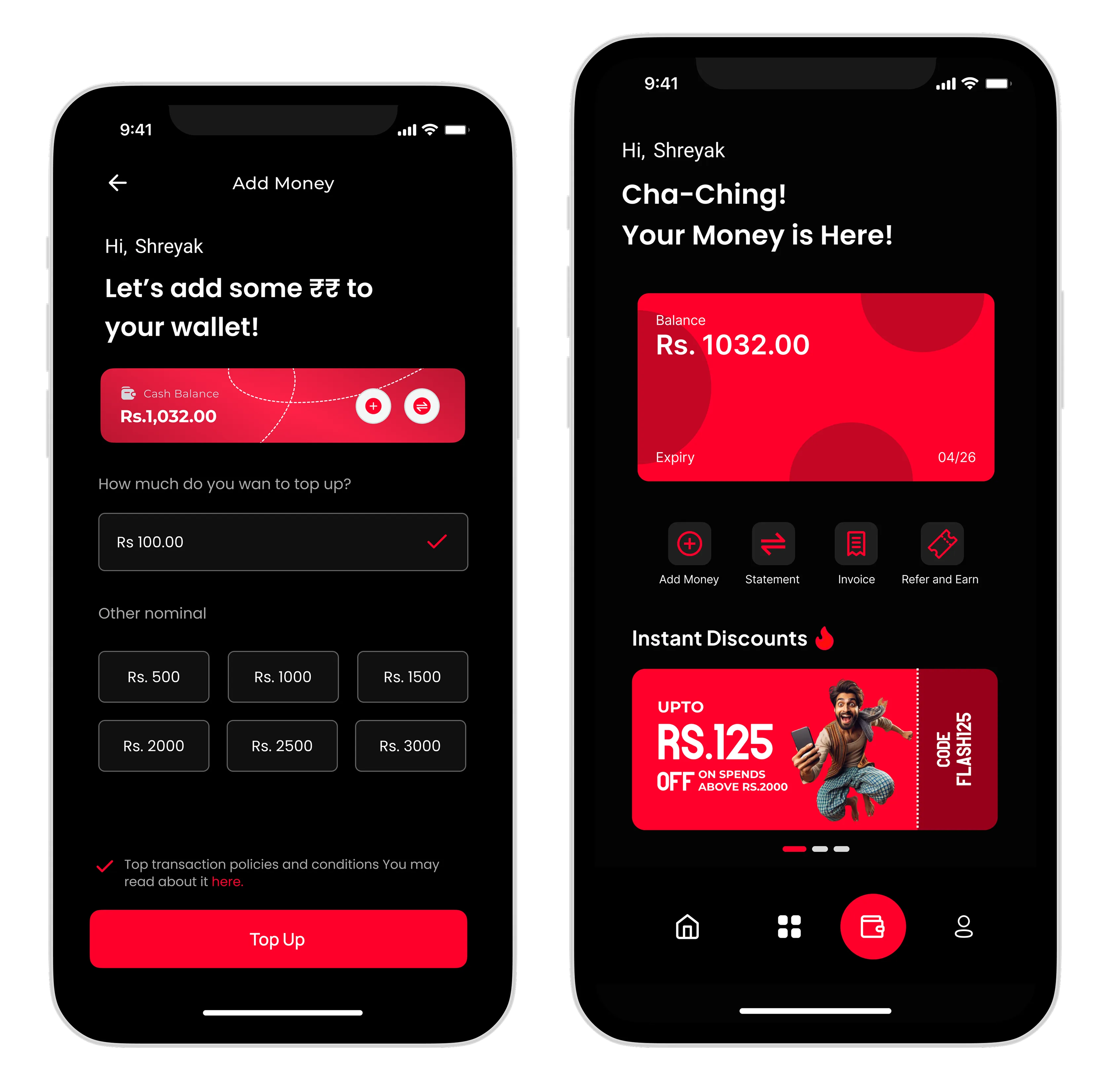 Flashoot Wallet Interface